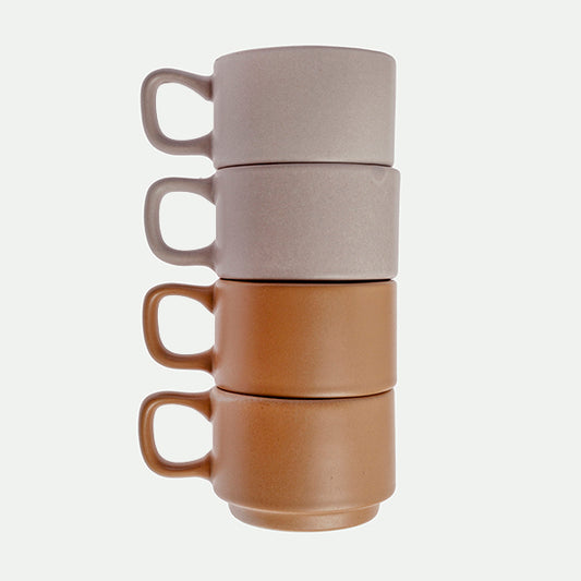 Pak 4 kopjes café stapelbaar