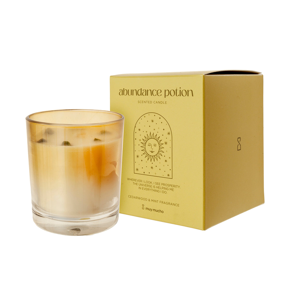 Bougie en verre au bois de cèdre et à la menthe