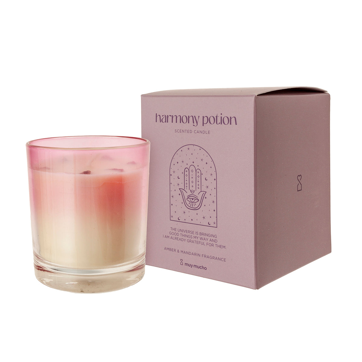 Bougie en verre ambre et mandarine