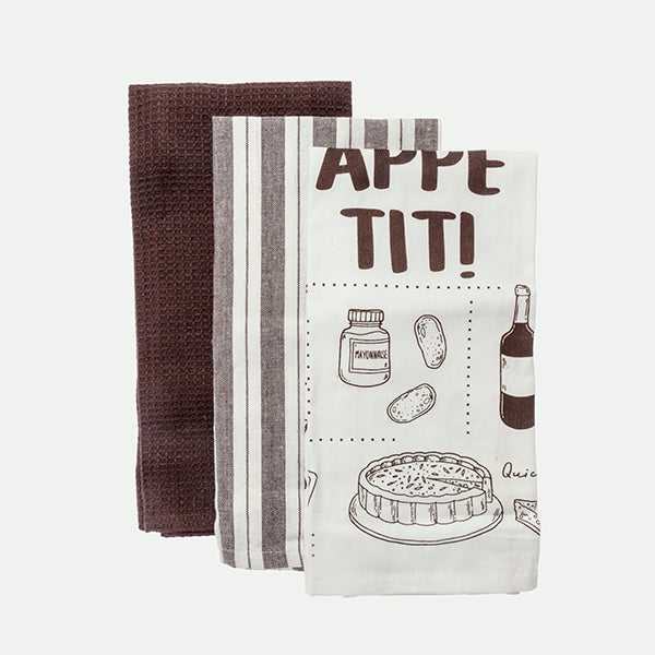 Pack 3 paños cocina 40x60