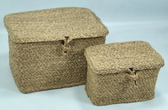 Cesta rectangular con tapa 35x24cm