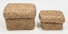 Square basket with lid 21x17cm