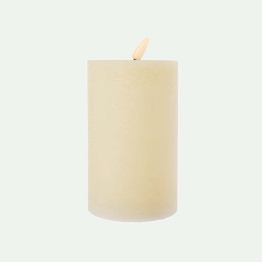 Candela rustica in cera a LED 7,5X10Cm Cr.
