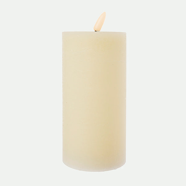 Bougie en cire rustique LED 7,5X15Cm Cr.