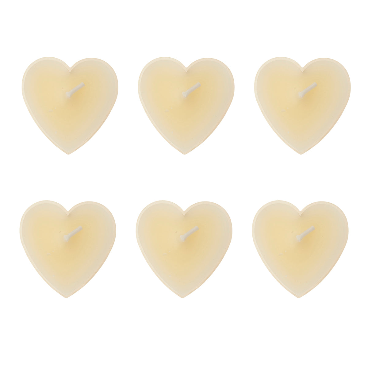 Confezione da 6 lumini a forma di cuore