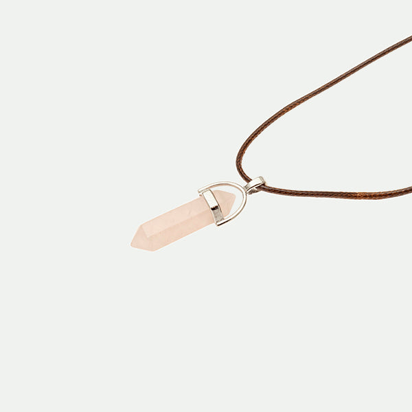Colar rosa de quartzo