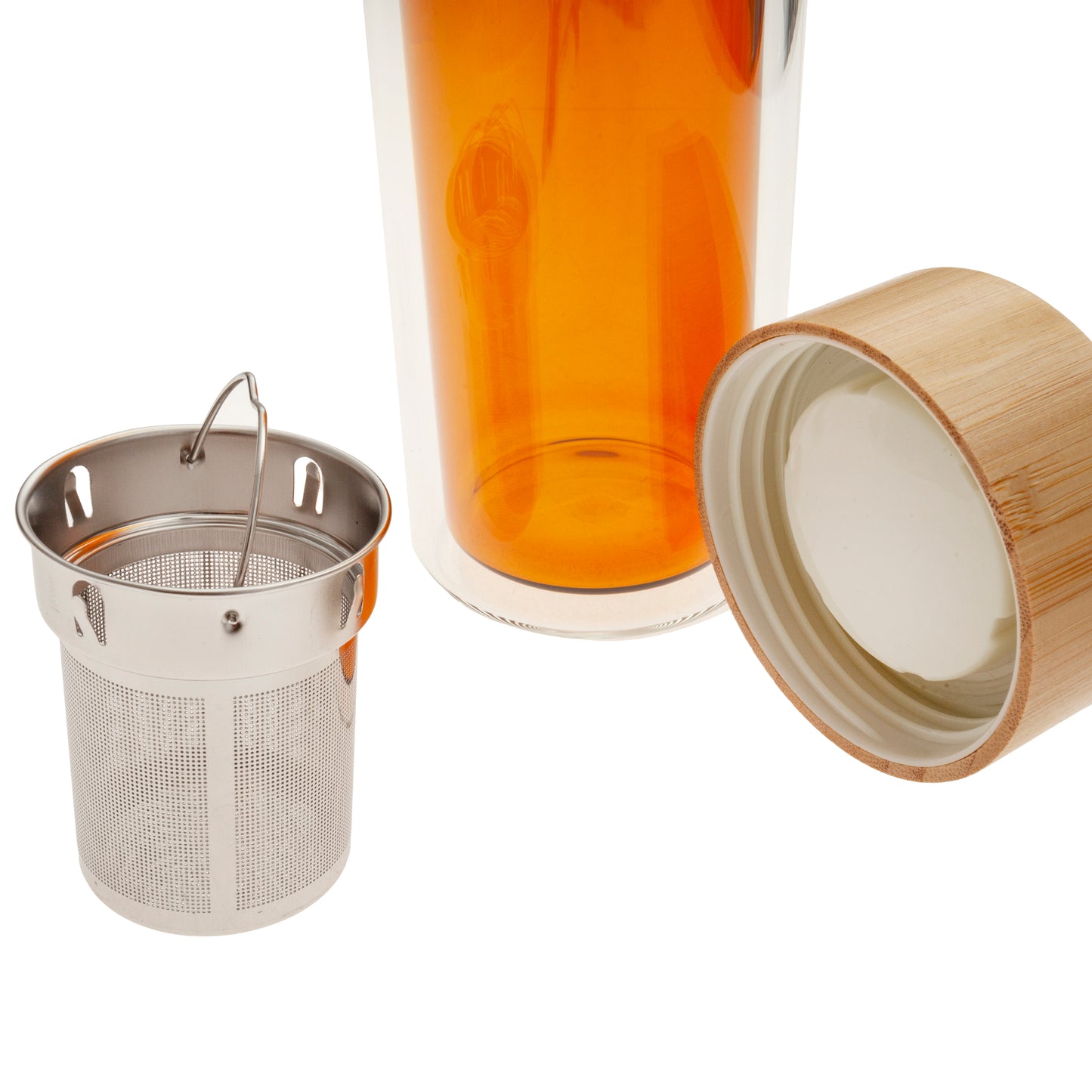Botella Doble Pared C/Filtro 7,3X7X24Cm 500Ml Áb.