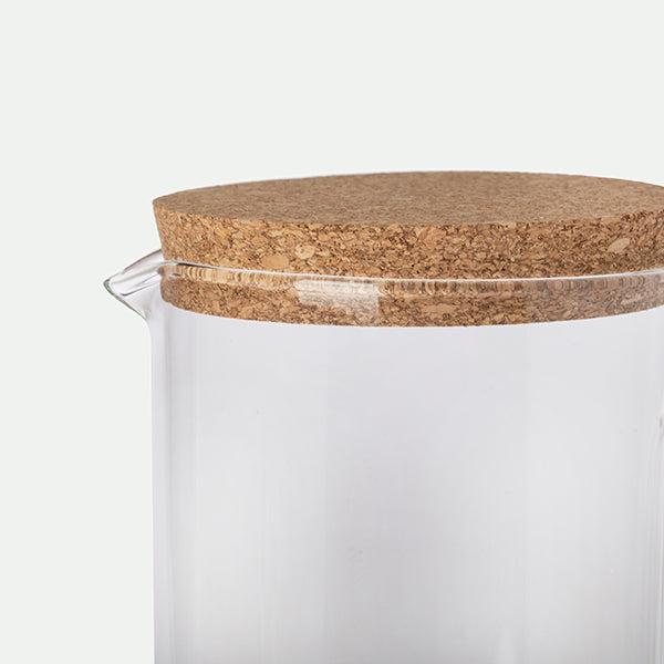Jarra borosilicato c/tapón corcho