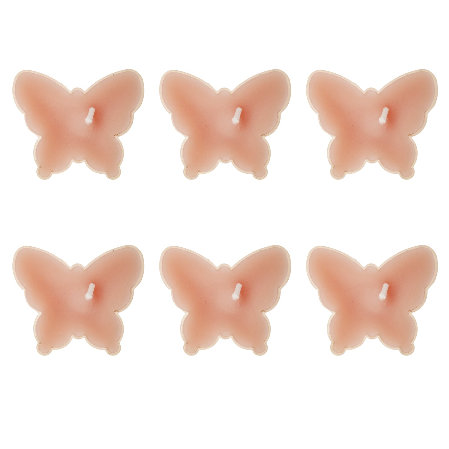 Pack 6 velas té mariposas