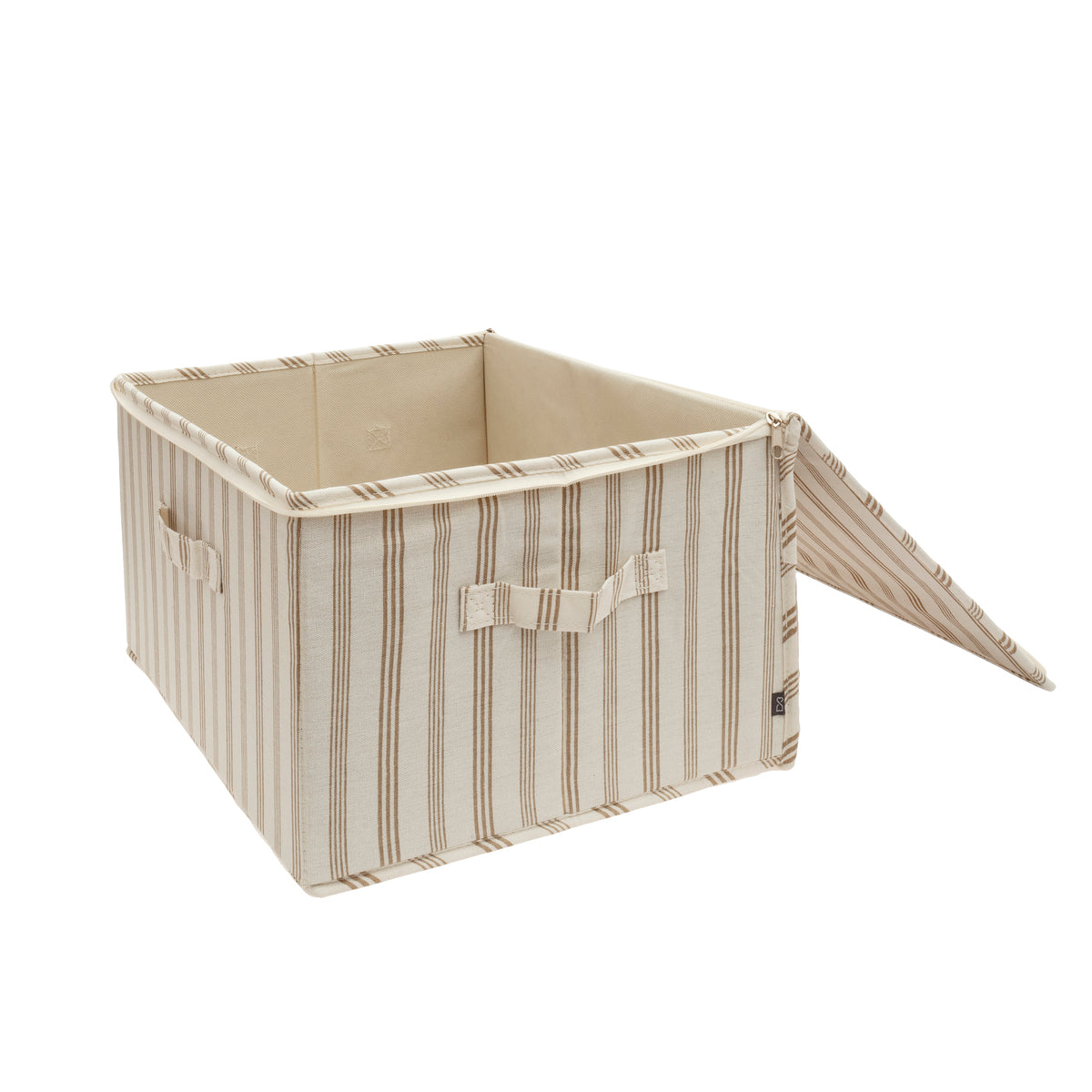 Boîte avec couvercle, fermeture et poignée