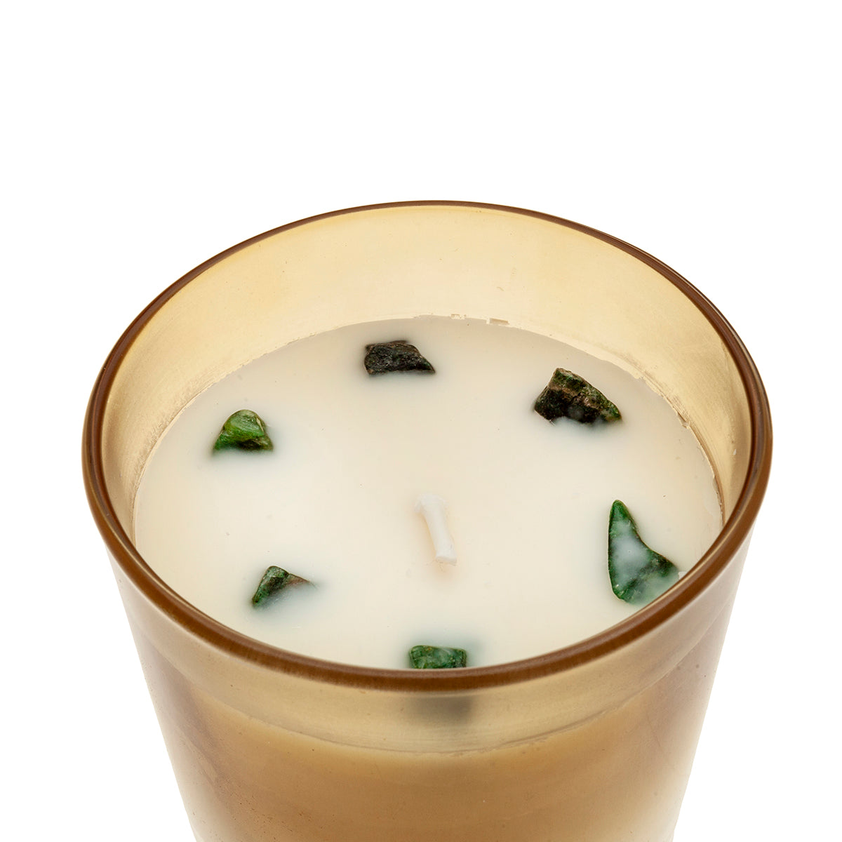 Bougie en verre au bois de cèdre et à la menthe