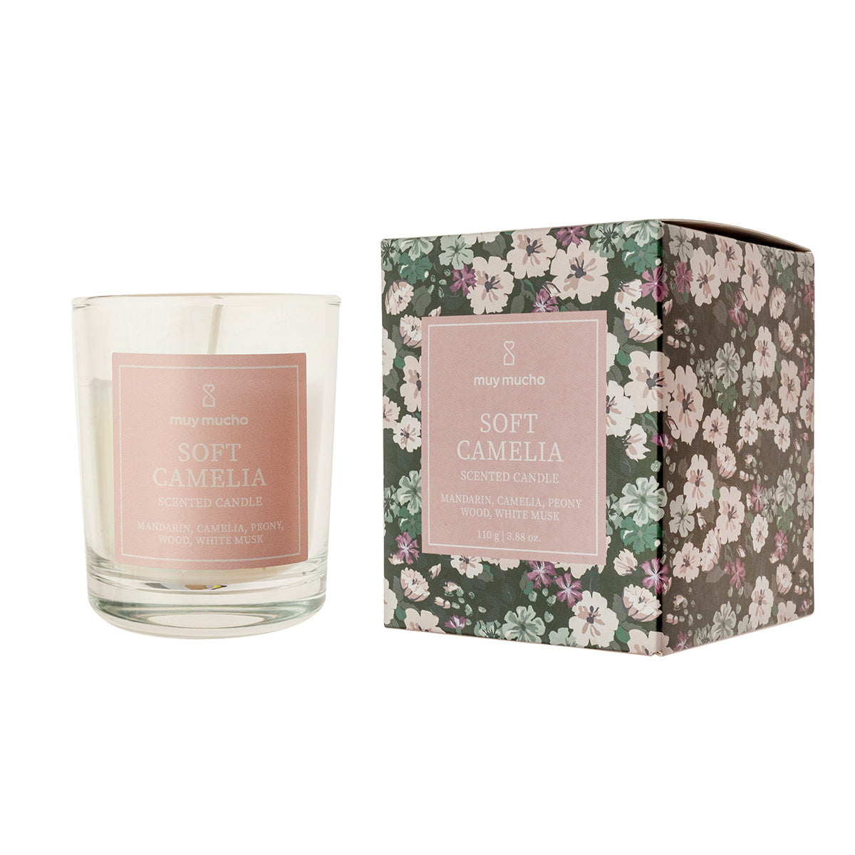 Vaso vela camelia 110gr