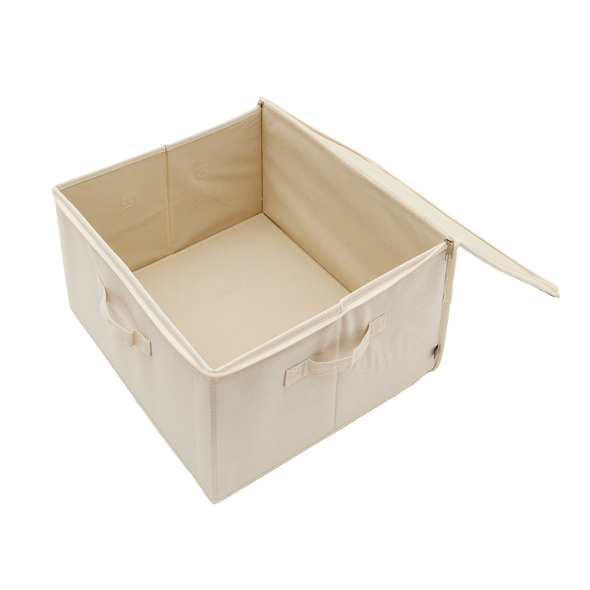 Boîte avec couvercle, fermeture et poignée