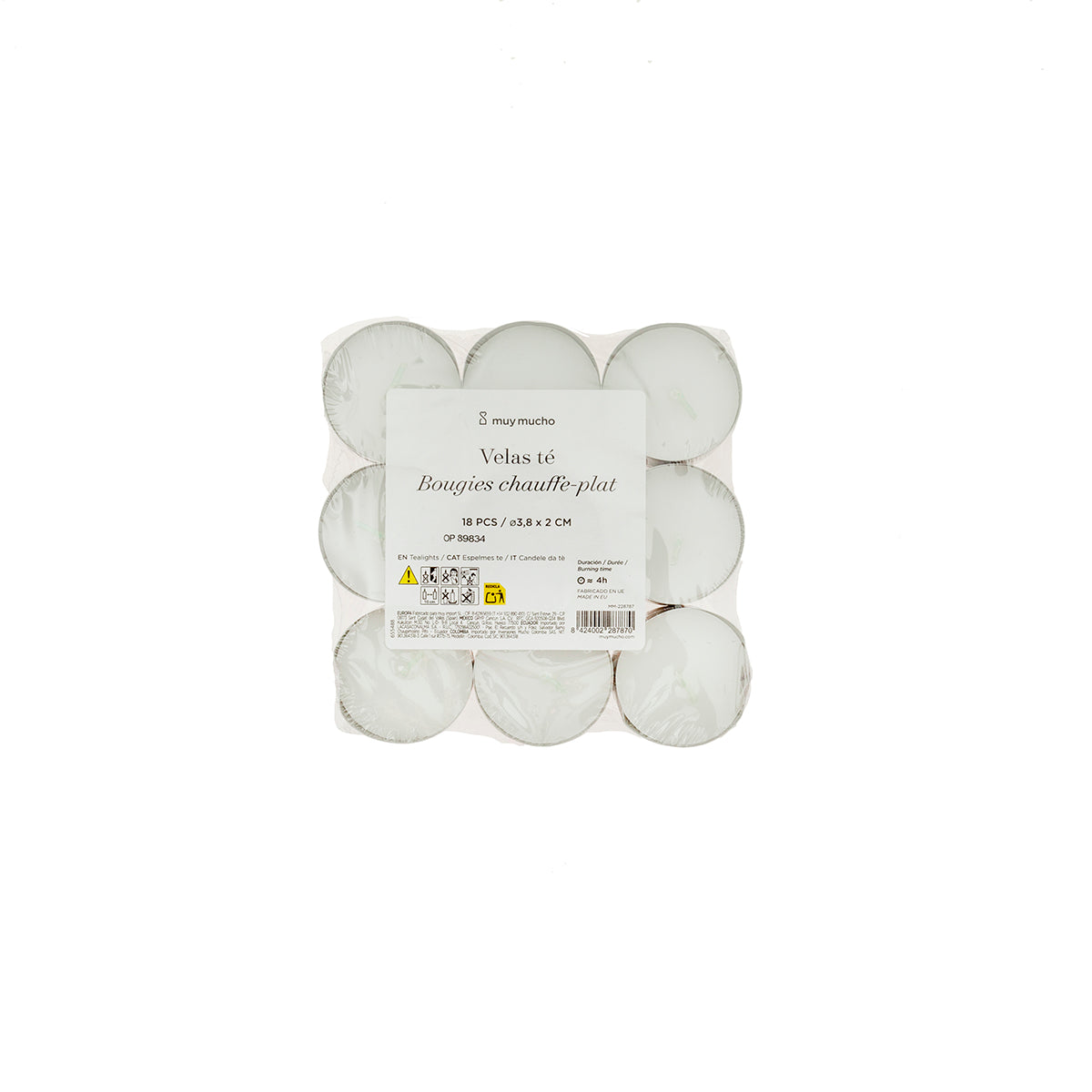 Lot de 18 bougies chauffe-plat à la paraffine