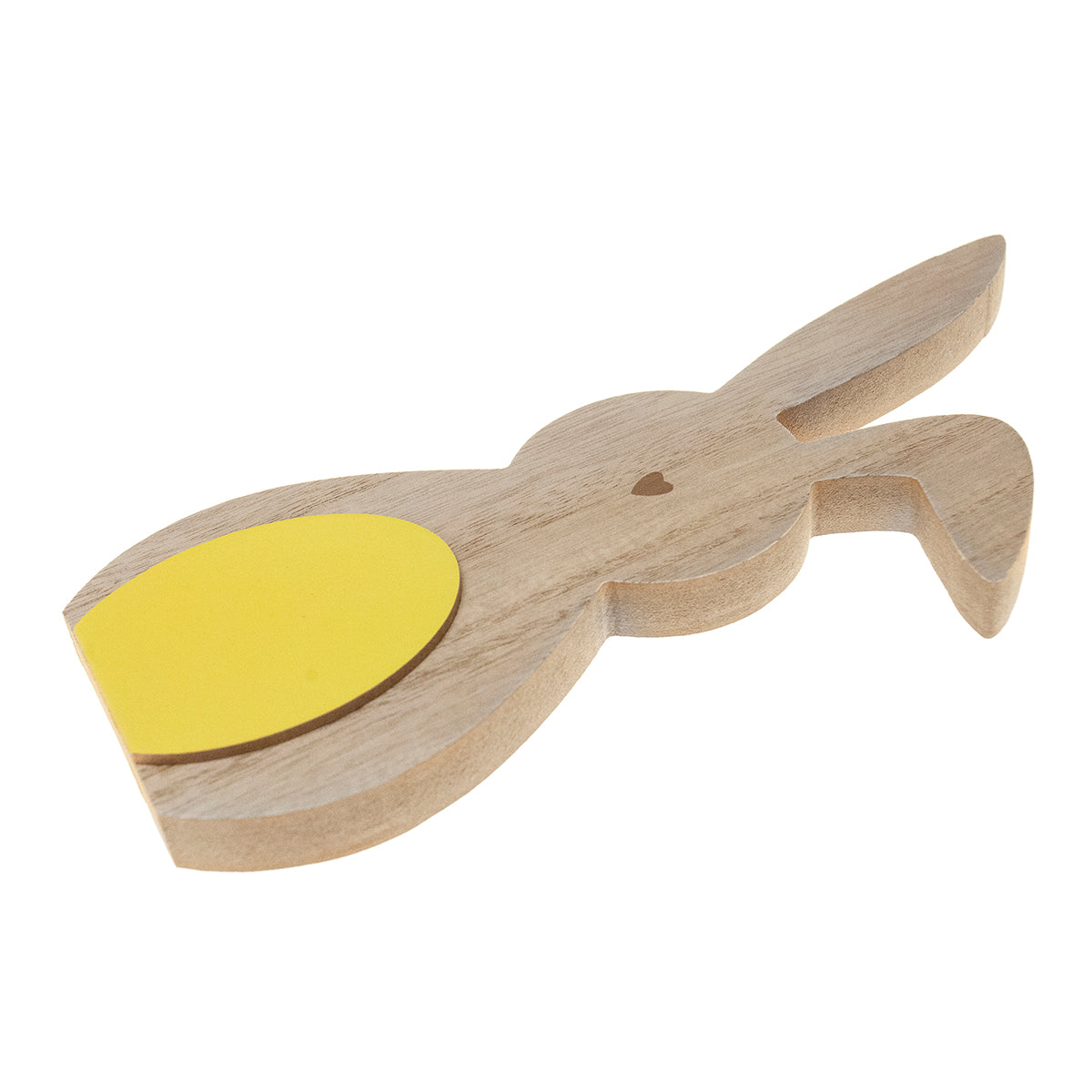 Figura madera conejo amarillo