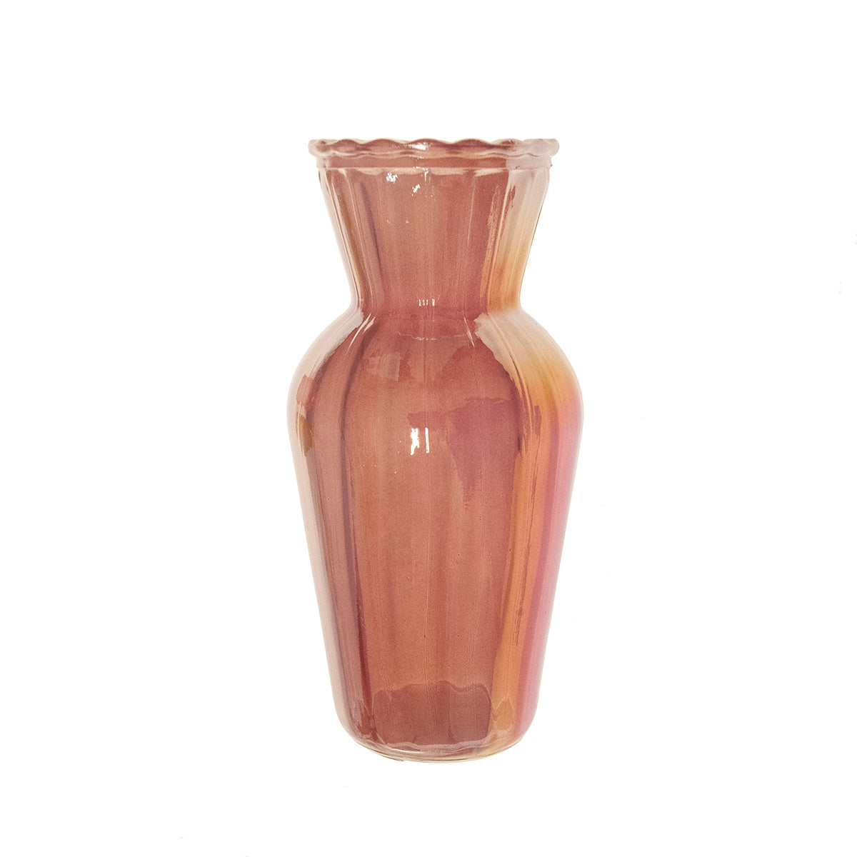 Vase en verre laqué violet