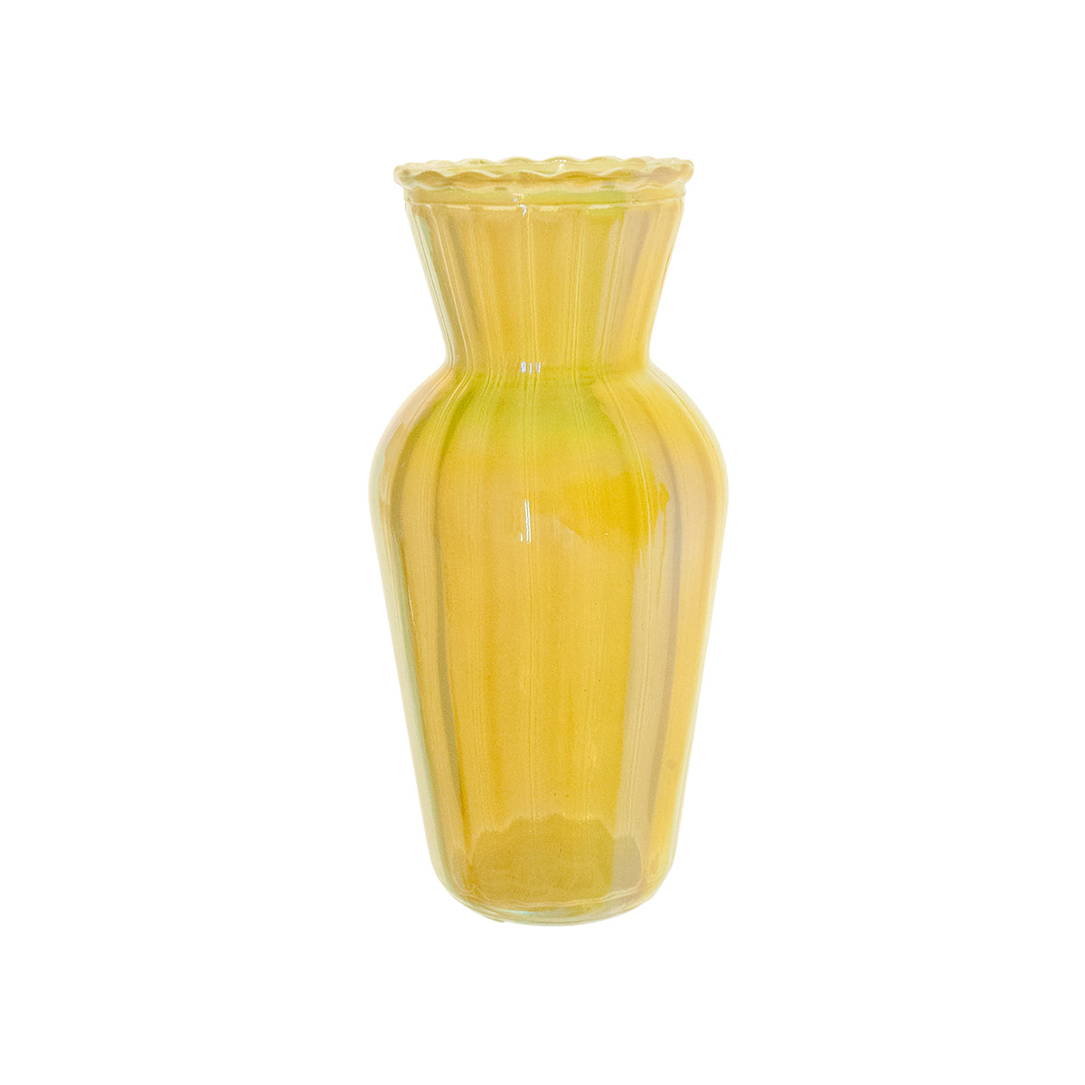 Jarron vidrio lacado selly amarillo