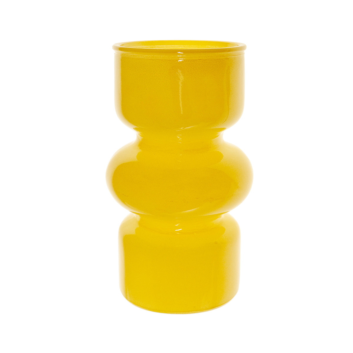 Jarron vidrio lacado maika amarillo