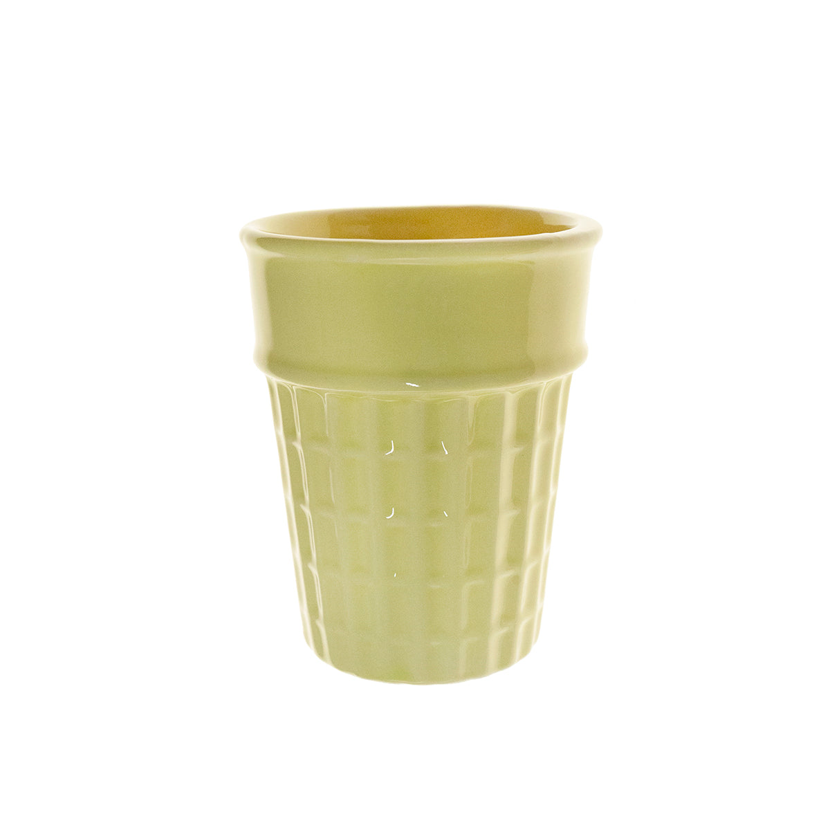 Gobelet en plastique jaune pour crème glacée