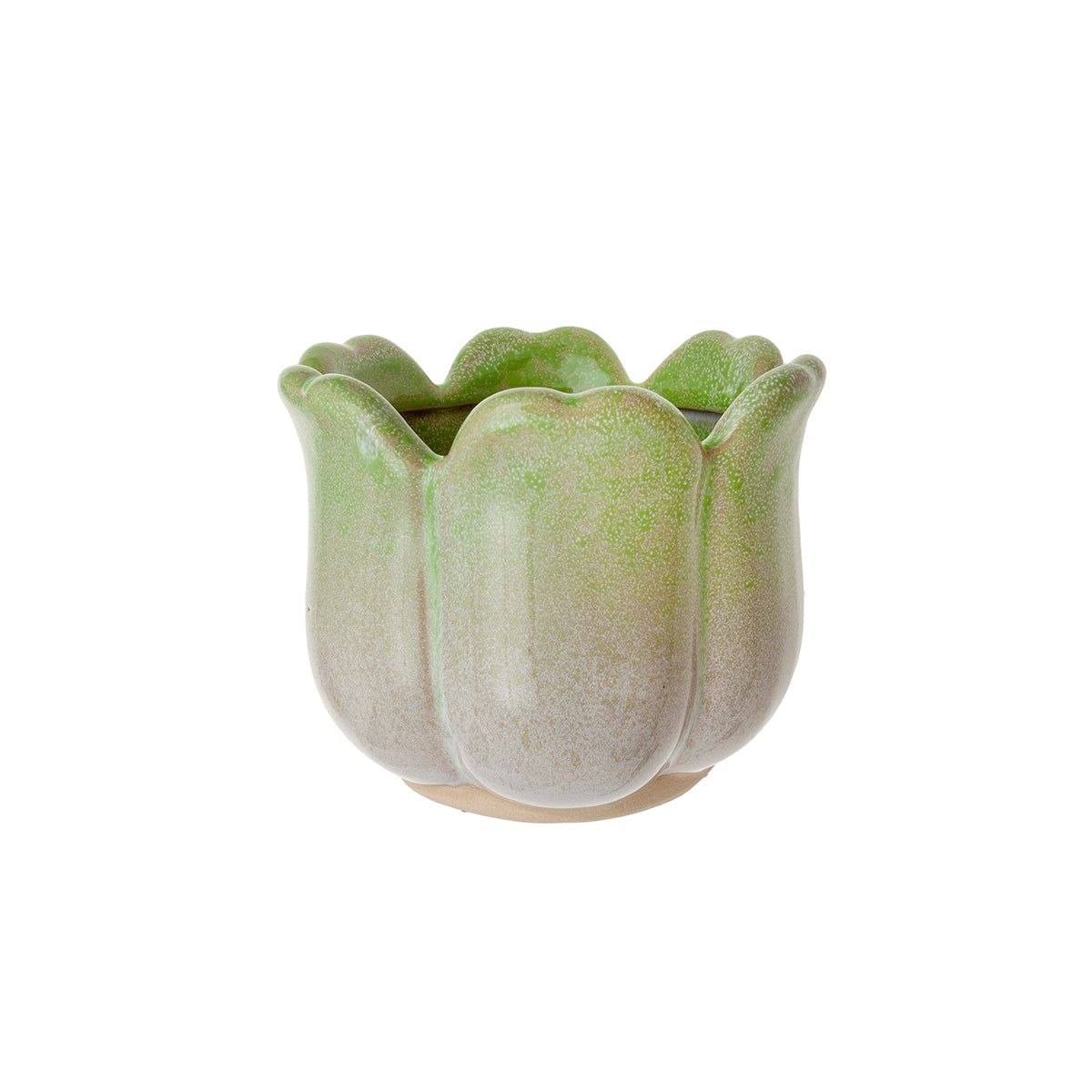 Green ceramic flower pot