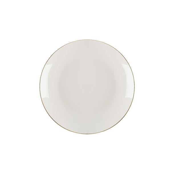 Plato postre ribete dorado