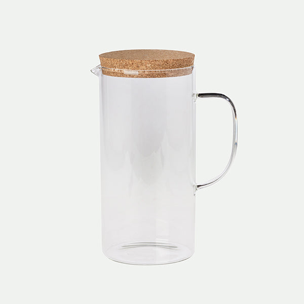 Jarra borosilicato c/tapón corcho