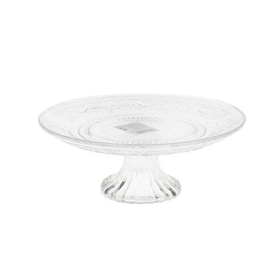 Bandeja con pie cristal relieve