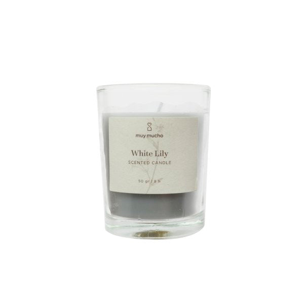 Vaso vela redonda white lily