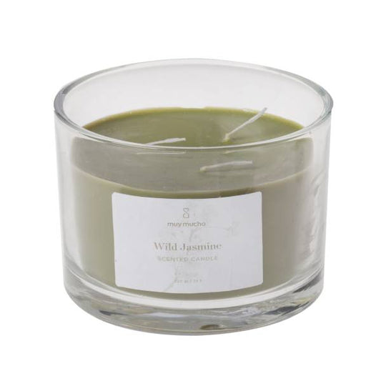 Candela in vetro a 3 stoppini Wild Jasmine