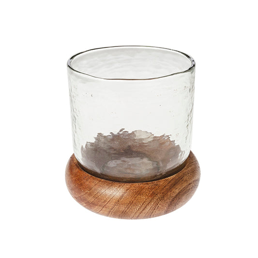 Vaso con base in legno