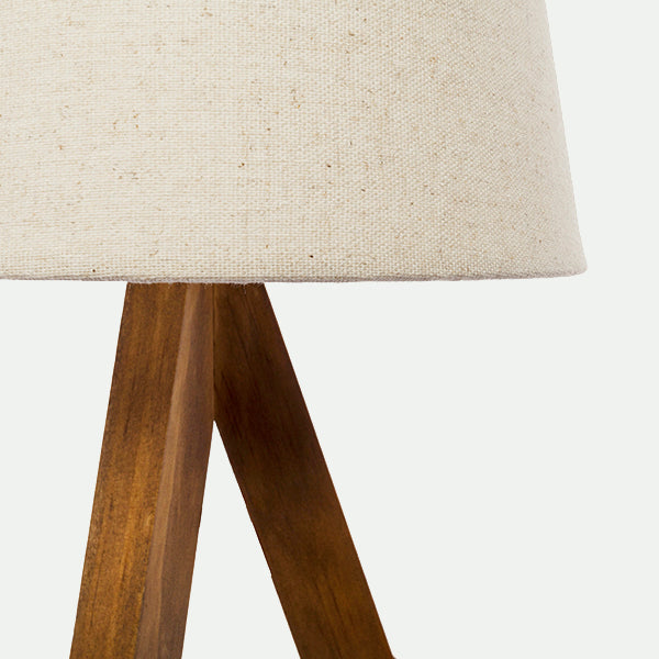 Lampada con base in legno