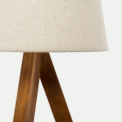 Lampada con base in legno