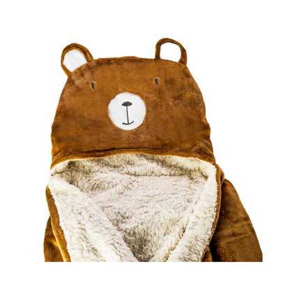 Coperta beige per bambini a forma di orso