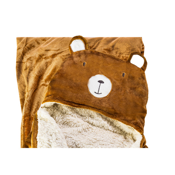 Coperta beige per bambini a forma di orso