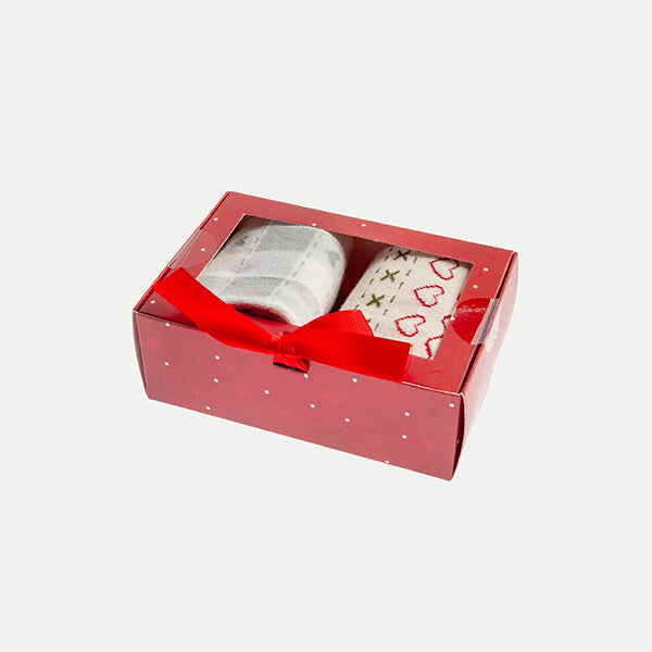 Pack of 2 jacquard and checkered socks