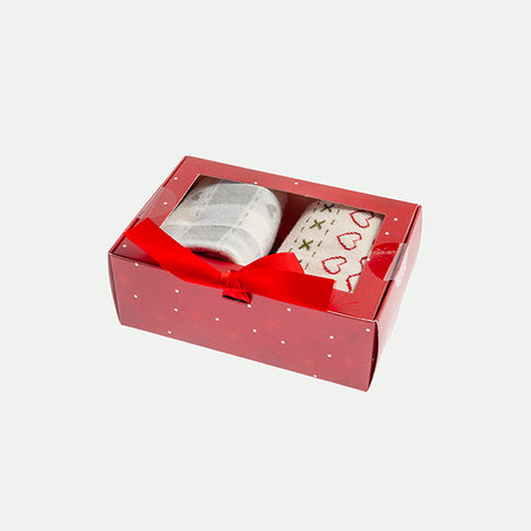 Pack of 2 jacquard and checkered socks