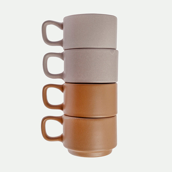 Pack 4 tazas café apilables