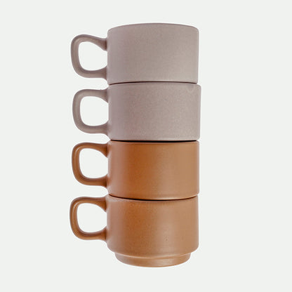 Pack 4 tazas café apilables