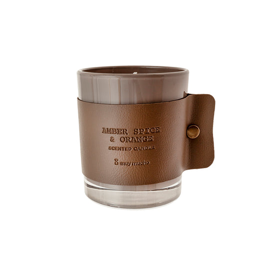Vaso vela amber spice&orange 10x8x8,5cm 160gr ma.