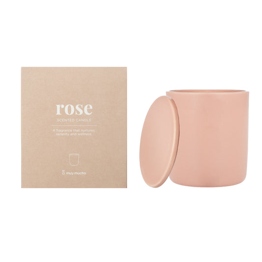 Keramische kaarsen c/cover rose