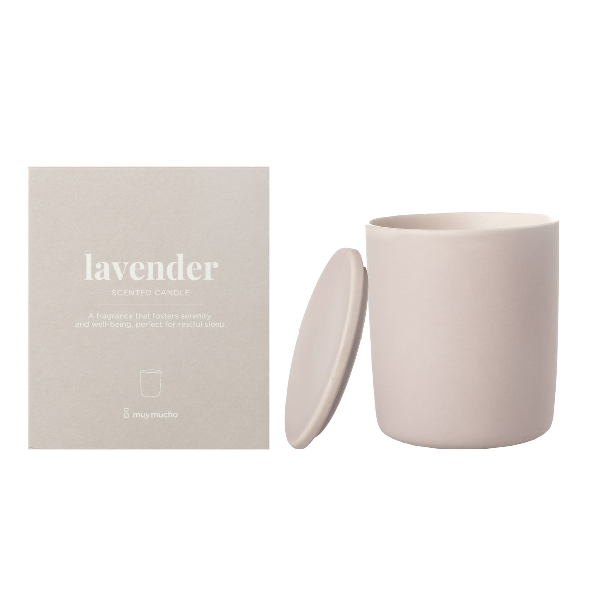 Vela cerámica c/tapa lavender