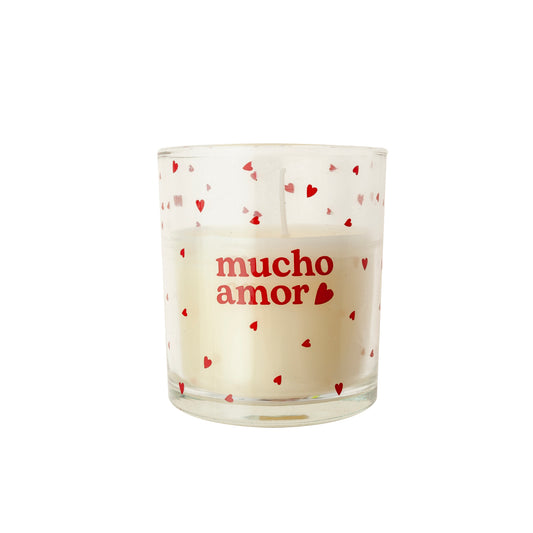 Candela in vetro rosa e oud