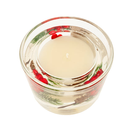 Pot de bougie en gel décoratif en forme de houx