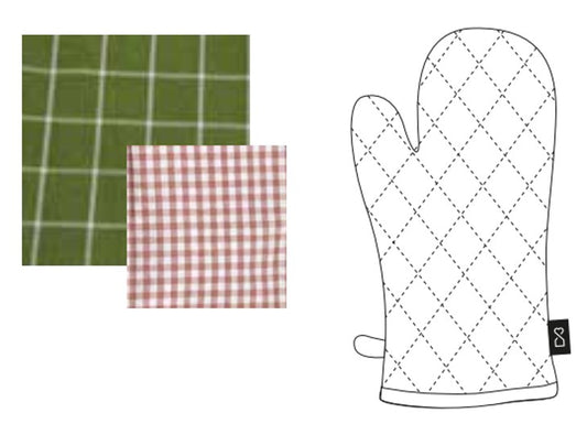 Gant de cuisine à motif carré