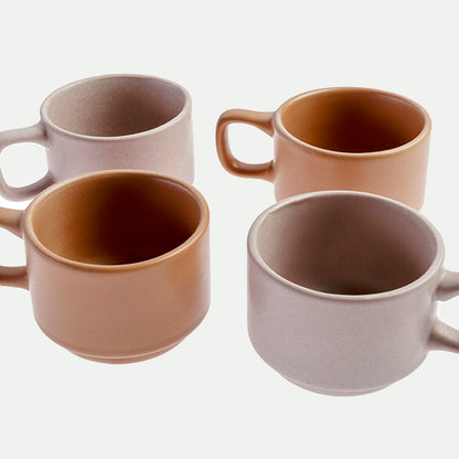 Lot de 4 tasses à café empilables