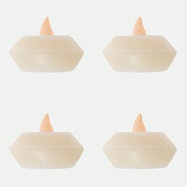 Pack 4 Floating Led Candles 5.4X3.9Cm Cr.