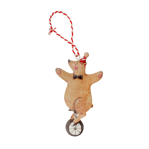 Colgante metálico oso circo