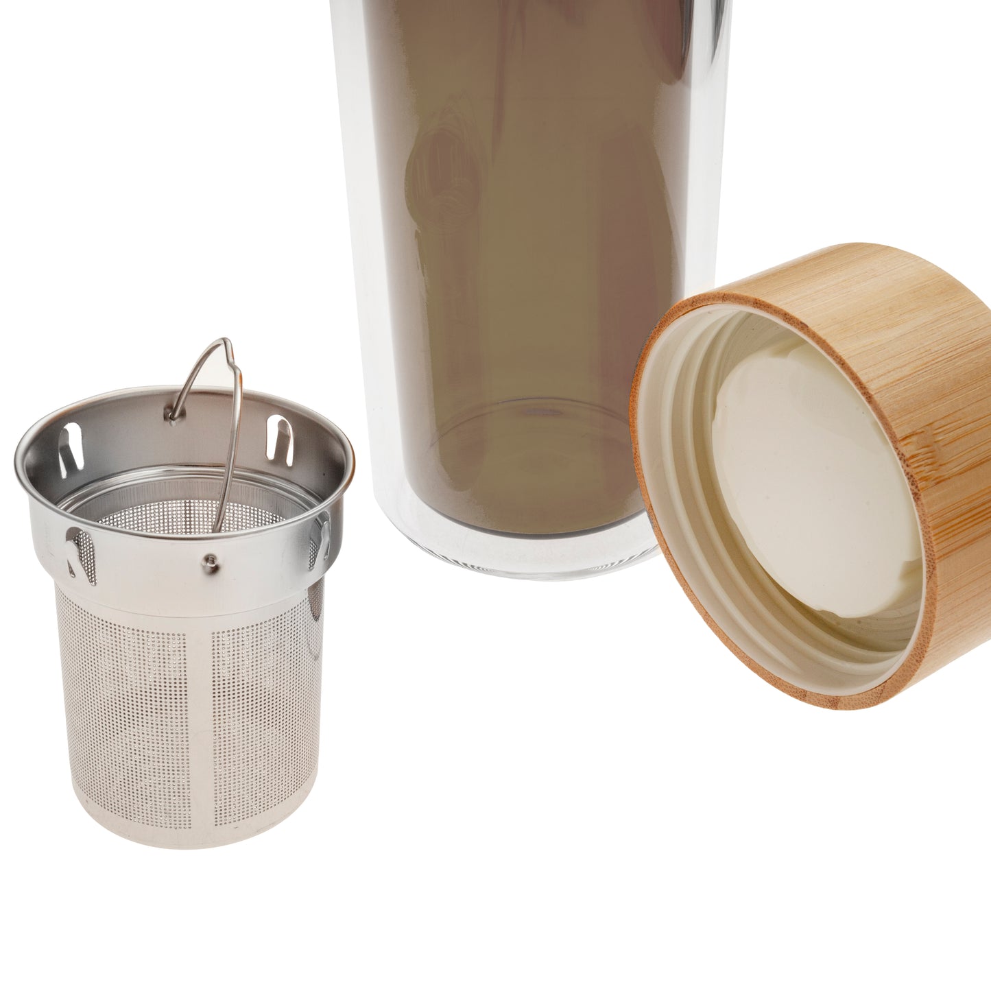 Botella Doble Pared C/Filtro 7,3X7X24Cm 500Ml Gr.