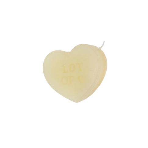 VELA CORAZÓN MENSAJES 7X7X2,5CM 85GR RS.