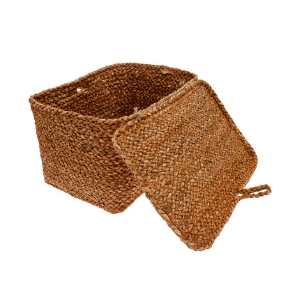Rechteckiger Korb mit Deckel 26x15cm